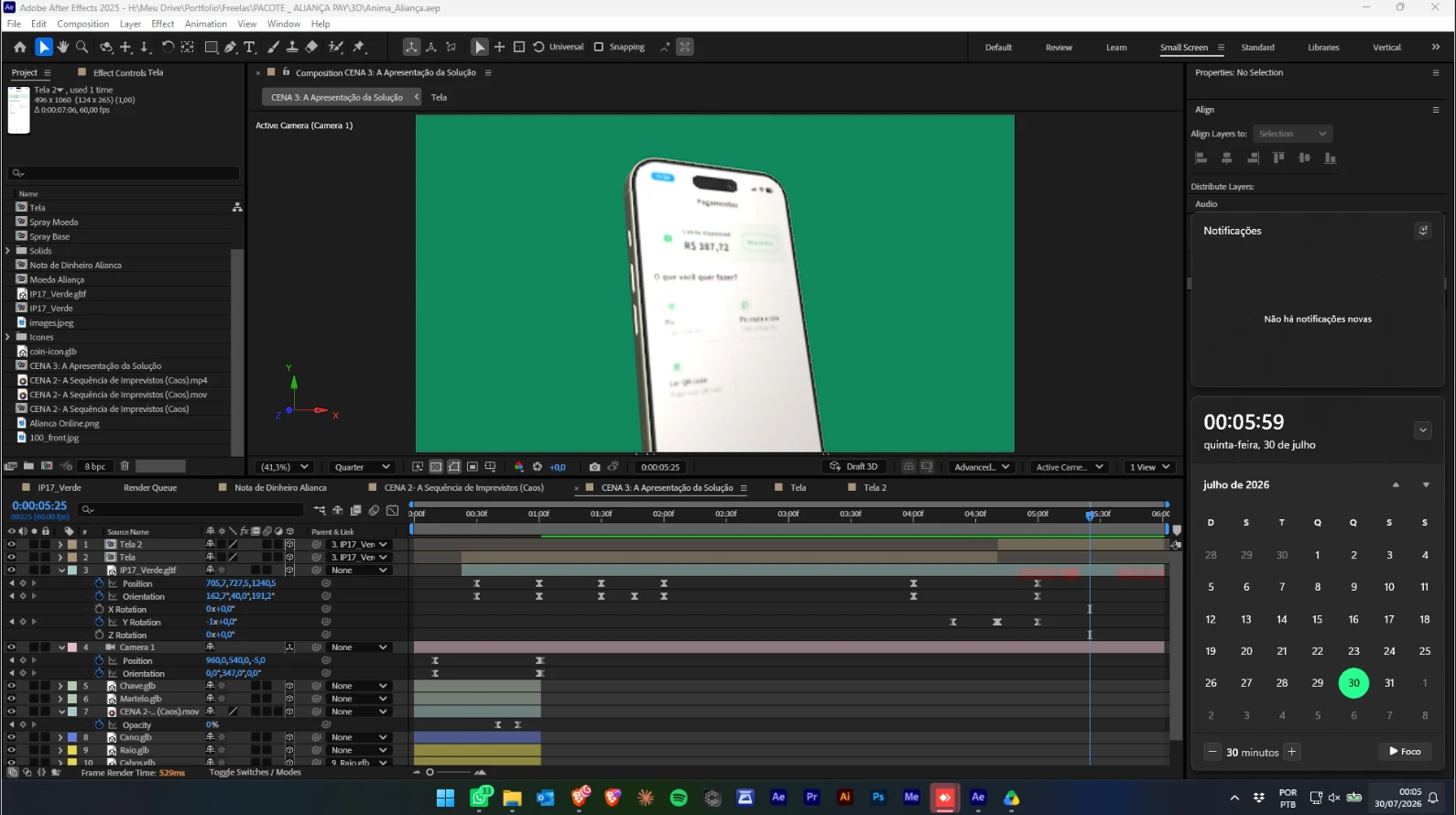 Print do processo de produção do vídeo Aliança Pay